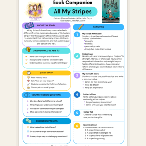Cover of 'All My Stripes' by Shaina Rudolph and Danielle Royer, shown on a soft cream background.