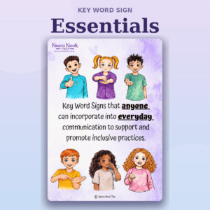 KWS Everyday Essentials product tile showing illustrations of children using Key Word Sign.